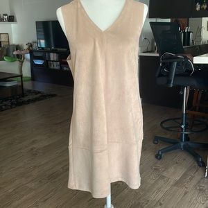 Beautiful Faux Suede Pale Pink/Light Tan Shift Dress